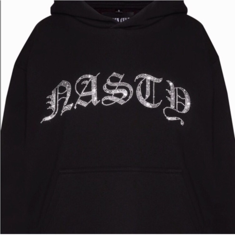 RARE hidden cult “nasty” diamanté hoodie